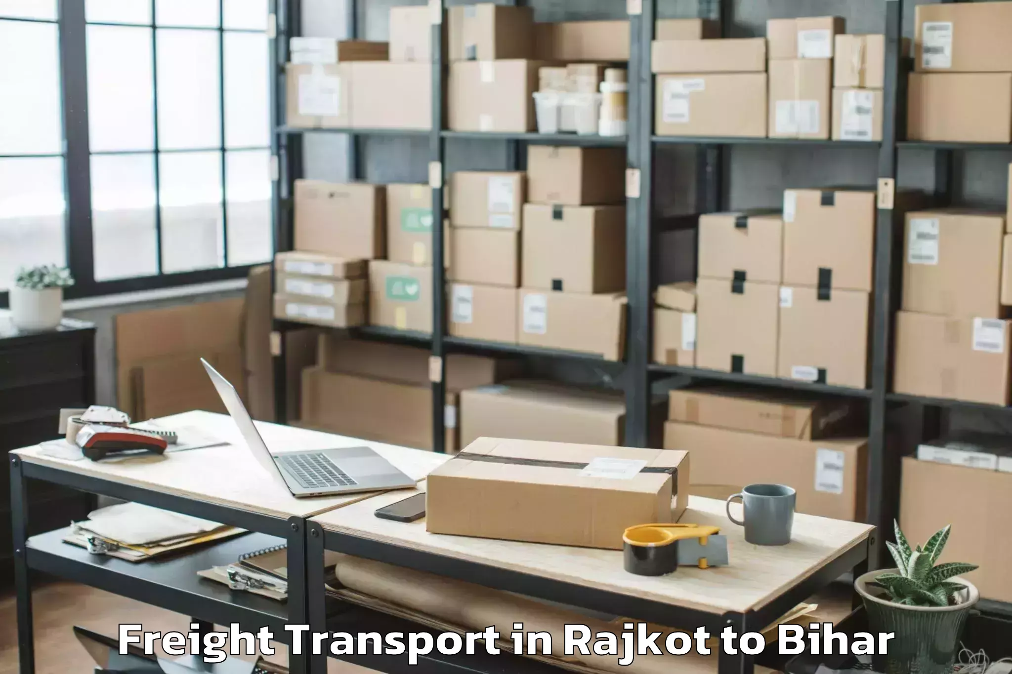 Easy Rajkot to Belaganj Freight Transport Booking